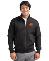 Cincinnati Bengals Historic Cutter & Buck Roam Epic Versatility Recycled Full Zip Mens Jacket Black Front