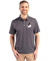 Arizona Cardinals Historic Cutter & Buck Pike Eco Symmetry Print Stretch Recycled Mens Big & Tall Polo Black/White Front