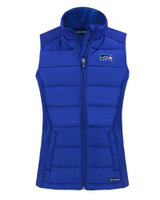 Seattle Seahawks Historic Cutter & Buck Evoke Hybrid Eco Softshell Recycled Womens Full Zip Vest TBL_MANN_HG 1