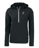 Cleveland Browns Historic Cutter & Buck Daybreak Eco Recycled Womens Half Zip Hoodie BL_MANN_HG 1