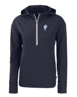 Houston Oilers Historic Cutter & Buck Daybreak Eco Recycled Womens Half Zip Hoodie NVBU_MANN_HG 1