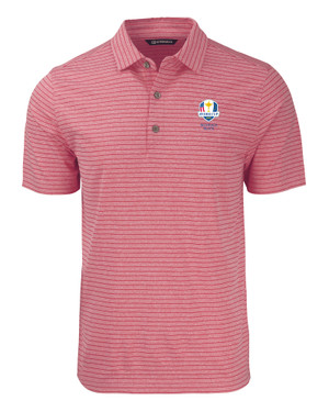 2025 Ryder Cup Cutter & Buck Forge Eco Heather Stripe Stretch Recycled Mens Polo
