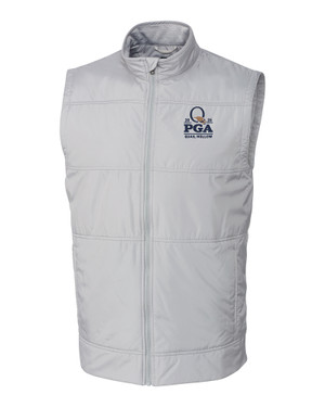 2025 PGA Championship Collection Cutter & Buck Stealth Hybrid Quilted Mens Windbreaker Vest