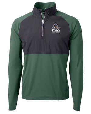 2025 PGA Championship Collection Cutter & Buck Adapt Eco Knit Hybrid Recycled Mens Quarter Zip