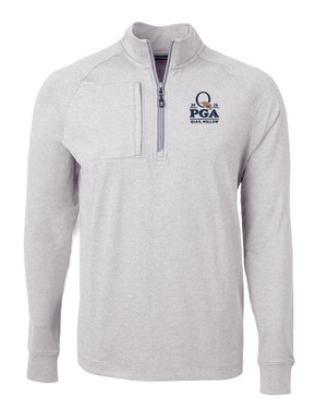 2025 PGA Championship Collection Cutter & Buck Adapt Eco Knit Heather Mens Quarter Zip Pullover
