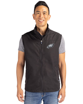 Philadelphia Eagles Mono Cutter & Buck Charter Eco Recycled Mens Full-Zip Vest