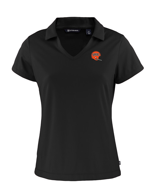 Cincinnati Bengals Historic Cutter & Buck Daybreak Eco Recycled Womens V-neck Polo Black Mannequin
