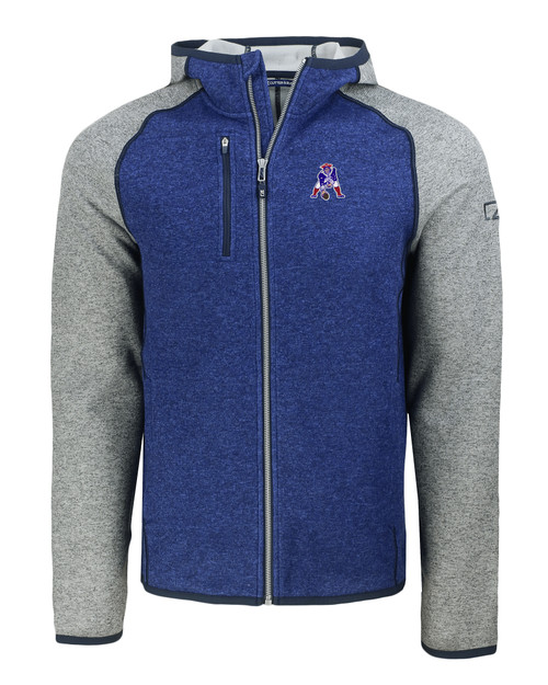 New England Patriots Historic Cutter & Buck Mainsail Full Zip Hooded Mens Jacket TBPH_MANN_HG 1