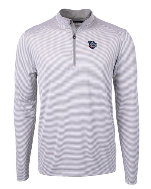 Lehigh Valley IronPigs Cutter & Buck Virtue Eco Pique Micro Stripe Recycled Mens Quarter Zip POLWH_MANN_HG 1