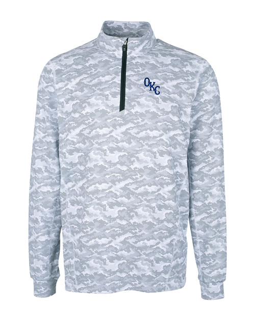 Oklahoma City Dodgers Cutter & Buck Traverse Camo Print Stretch Quarter Zip Mens Big and Tall Pullover CC_MANN_HG 1