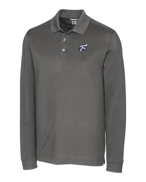 Reading Fightin Phils Cutter & Buck Advantage Tri-Blend Pique Mens Big and Tall Long Sleeve Polo EG_MANN_HG 1