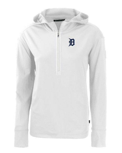 Detroit Tigers Cutter & Buck Daybreak Eco Recycled Womens Half Zip Hoodie WH_MANN_HG 1