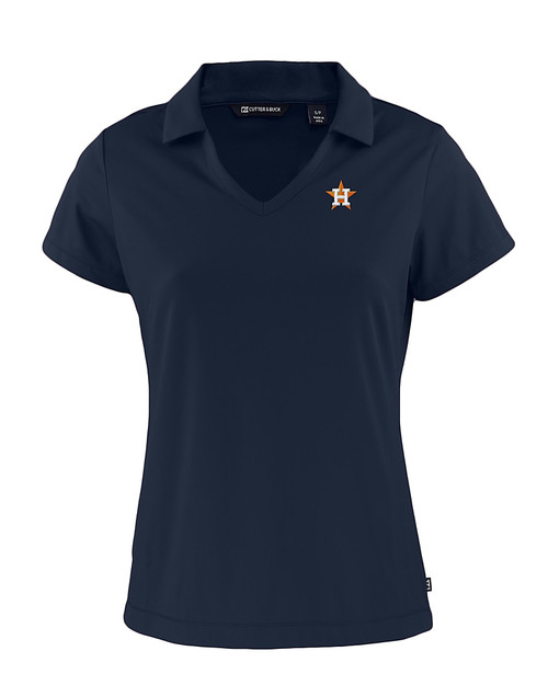 Houston Astros Cutter & Buck Daybreak Eco Recycled Womens V-neck Polo Navy Blue Mannequin