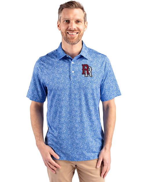 Round Rock Express Cutter & Buck Pike Constellation Print Stretch Mens Polo Chelan Blue Front