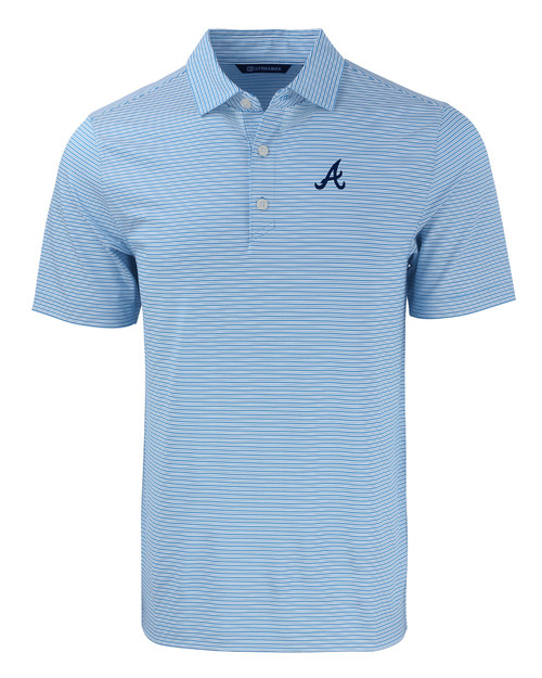Atlanta Braves Cutter & Buck Forge Eco Double Stripe Stretch Recycled Mens Big &Tall Polo ALSWH_MANN_HG 1