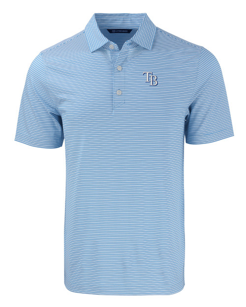 Tampa Bay Rays Cutter & Buck Forge Eco Double Stripe Stretch Recycled Mens Big &Tall Polo ALSWH_MANN_HG 1