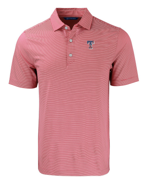 Texas Rangers Stars & Stripes Cutter & Buck Forge Eco Double Stripe Stretch Recycled Mens Polo CDRW_MANN_HG 1
