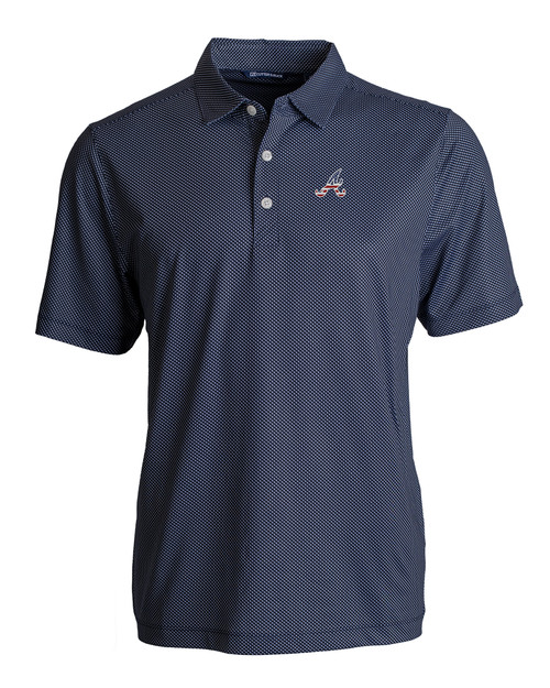 Atlanta Braves Stars & Stripes Cutter & Buck Pike Eco Symmetry Print Stretch Recycled Mens Big & Tall Polo NVBW_MANN_HG 1