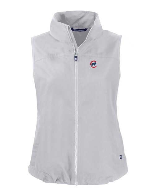 Chicago Cubs Cutter & Buck Charter Eco Full-Zip Womens Vest POL_MANN_HG 1