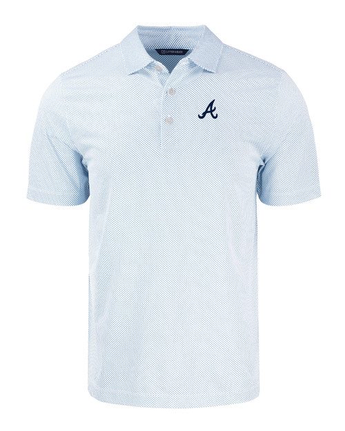 Atlanta Braves Cutter & Buck Pike Eco Symmetry Print Stretch Recycled Mens Polo WHALS_MANN_HG 1