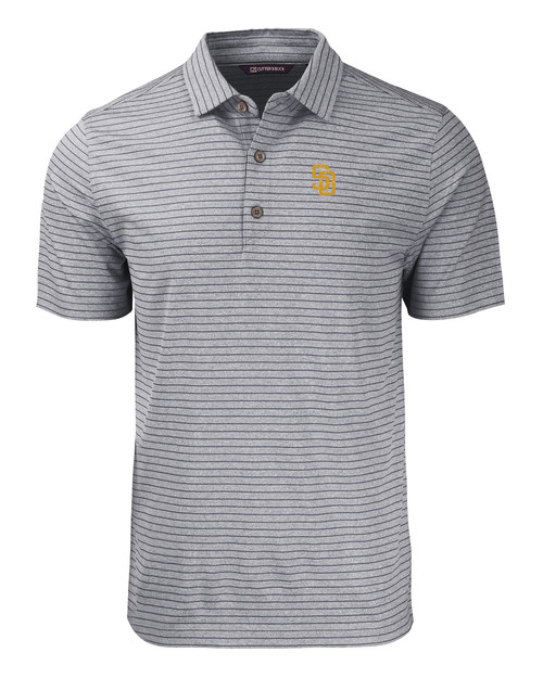 San Diego Padres Cutter & Buck Forge Eco Heather Stripe Stretch Recycled Mens Polo BLH_MANN_HG 1