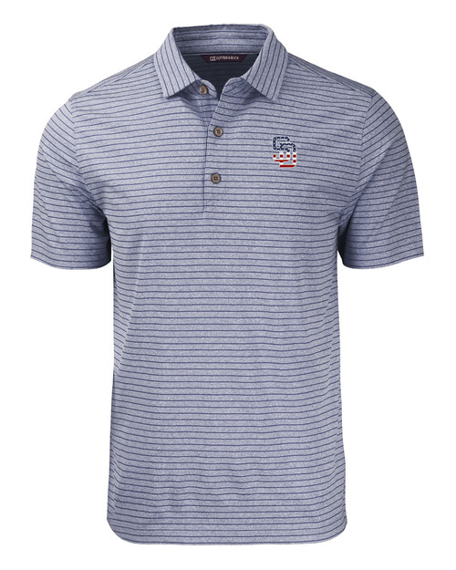 San Diego Padres Stars & Stripes Cutter & Buck Forge Eco Heather Stripe Stretch Recycled Mens Polo NVH_MANN_HG 1