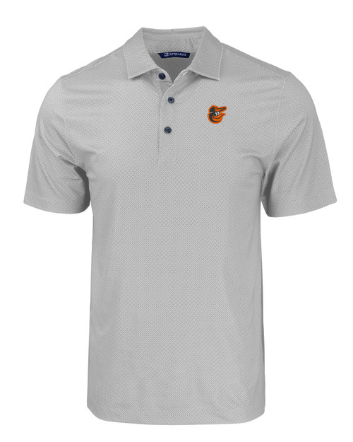 Baltimore Orioles Cutter & Buck Pike Eco Tonal Geo Print Stretch Recycled Mens Polo EG_MANN_HG 1