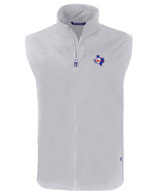 Texas Rangers Cooperstown Cutter & Buck Charter Eco Recycled Mens Full-Zip Vest POL_MANN_HG 1