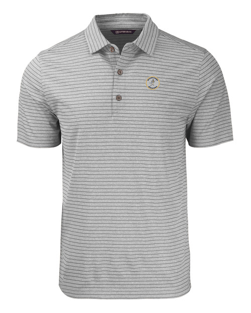 Milwaukee Brewers Cooperstown Cutter & Buck Forge Eco Heather Stripe Stretch Recycled Mens Big & Tall Polo EGH_MANN_HG 1