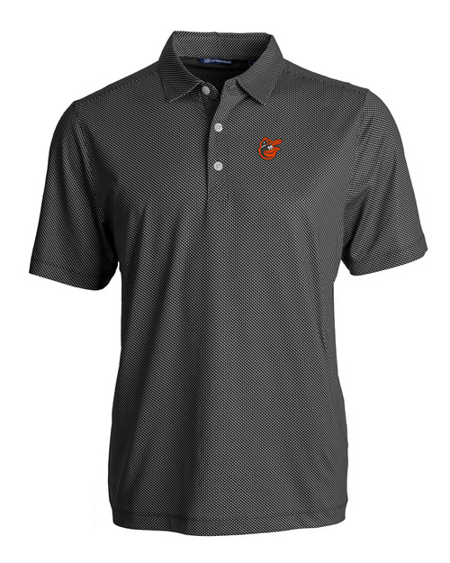 Baltimore Orioles Cooperstown Cutter & Buck Pike Eco Symmetry Print Stretch Recycled Mens Polo BLWH_MANN_HG 1