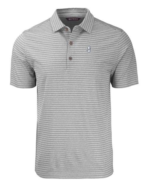 Chicago Cubs Cooperstown Cutter & Buck Forge Eco Heather Stripe Stretch Recycled Mens Polo EGH_MANN_HG 1