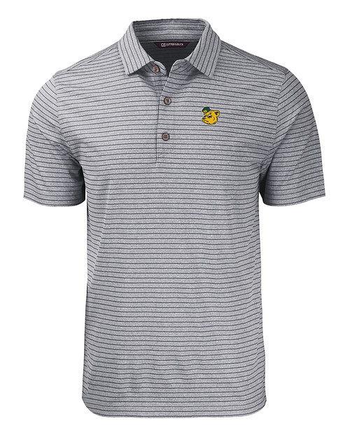 Baylor Sailor Bear College Vault Cutter & Buck Forge Eco Heather Stripe Stretch Recycled Mens Big & Tall Polo BLH_MANN_HG 