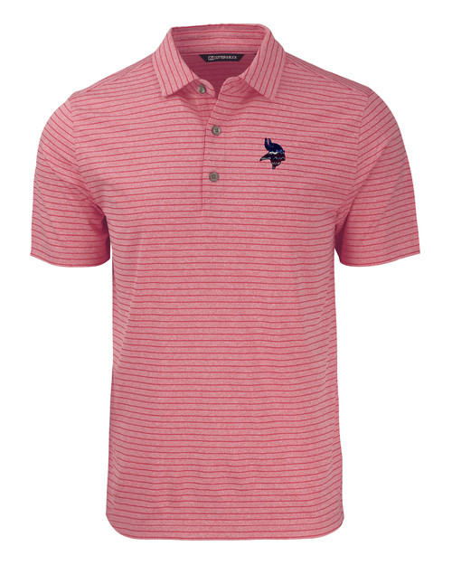 Minnesota Vikings Americana Cutter & Buck Forge Eco Heather Stripe Stretch Recycled Mens Big & Tall Polo CRH_MANN_HG 1