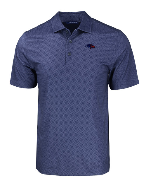 Baltimore Ravens Americana Cutter & Buck Pike Eco Tonal Geo Print Stretch Recycled Mens Polo NVBU_MANN_HG 1