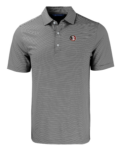 Florida State Seminoles College Vault Cutter & Buck Forge Eco Double Stripe Stretch Recycled Mens Big &Tall Polo BLWH_MANN_HG 