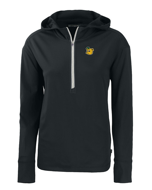 Baylor Sailor Bear College Vault Cutter & Buck Daybreak Eco Recycled Womens Half Zip Hoodie BL_MANN_HG 
