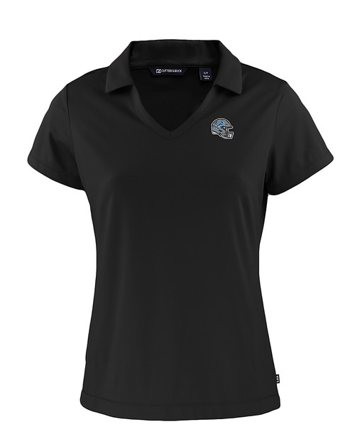 Detroit Lions NFL Helmet Cutter & Buck Daybreak Eco Recycled Womens V-neck Polo Black Mannequin