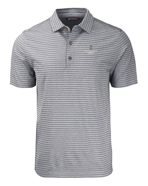 Colorado State Rams Cutter & Buck Forge Eco Heather Stripe Stretch Recycled Mens Big & Tall Polo BLH_MANN_HG 