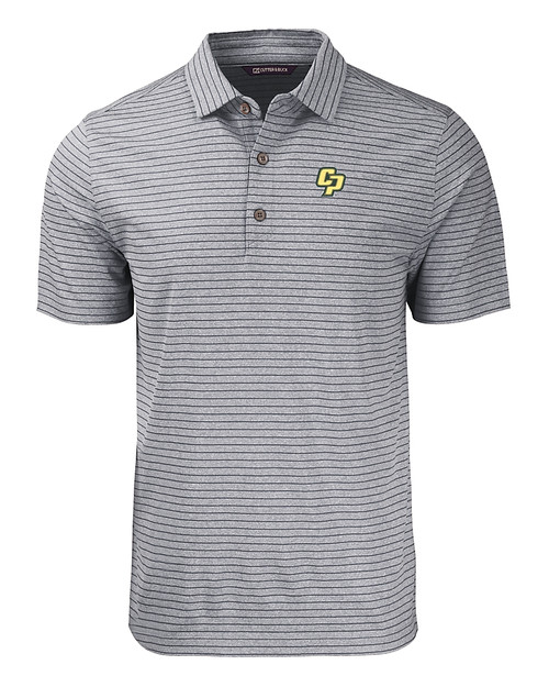 Cal Poly Mustangs Cutter & Buck Forge Eco Heather Stripe Stretch Recycled Mens Big & Tall Polo BLH_MANN_HG 