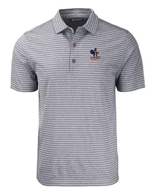 Delaware Fightin' Blue Hens College Vault Cutter & Buck Forge Eco Heather Stripe Stretch Recycled Mens Big & Tall Polo BLH_MANN_HG 