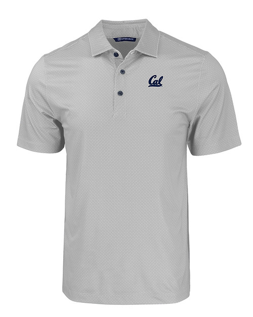 Cal Golden Bears Cutter & Buck Pike Eco Tonal Geo Print Stretch Recycled Mens Big & Tall Polo EG_MANN_HG 