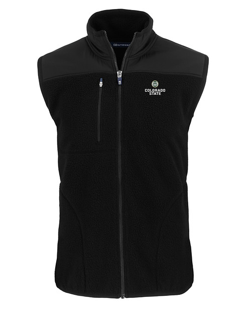 Colorado State Rams Cutter & Buck Cascade Eco Sherpa Mens Big and Tall Fleece Vest BL_MANN_HG 