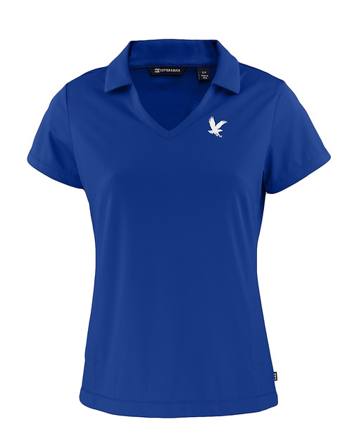 Embry-Riddle Eagles Cutter & Buck Daybreak Eco Recycled Womens V-neck Polo Tour Blue Mannequin