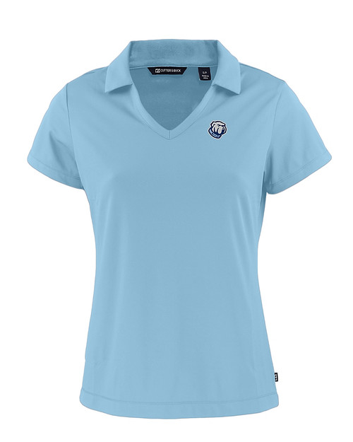 The Citadel Bulldogs Cutter & Buck Daybreak Eco Recycled Womens V-neck Polo Atlas Light Blue Mannequin