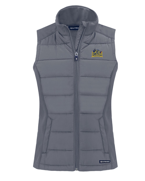 Drexel Dragons Cutter & Buck Evoke Hybrid Softshell Recycled Womens Full Zip Vest EG_MANN_HG 