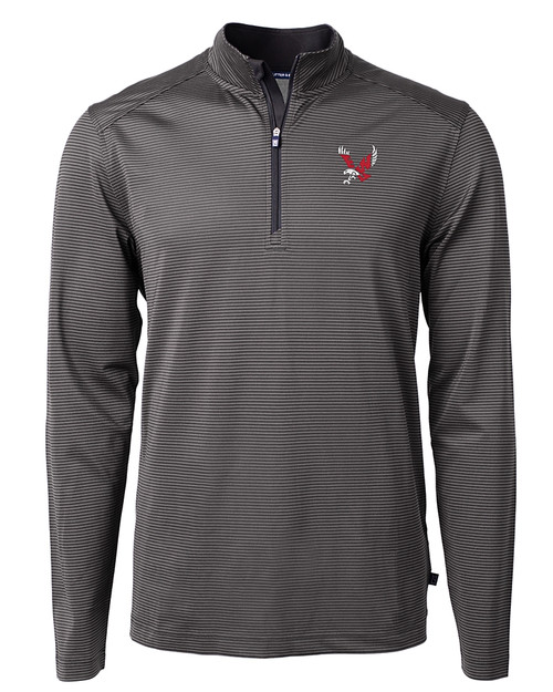 Eastern Washington Eagles Cutter & Buck Virtue Eco Pique Micro Stripe Recycled Mens Quarter Zip BLEG_MANN_HG 