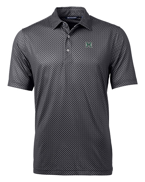 Hawaii Warriors Cutter & Buck Pike Banner Print Stretch Mens Polo BL_MANN_HG 