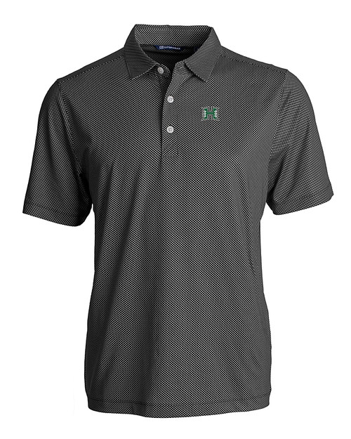 Hawaii Warriors Cutter & Buck Pike Eco Symmetry Print Stretch Recycled Mens Polo BLWH_MANN_HG 