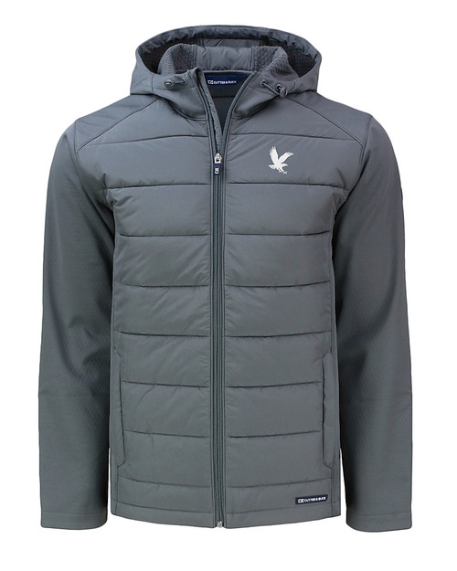 Embry-Riddle Eagles Cutter & Buck Evoke Hybrid Softshell Recycled Full Zip Mens Hooded Jacket EG_MANN_HG 