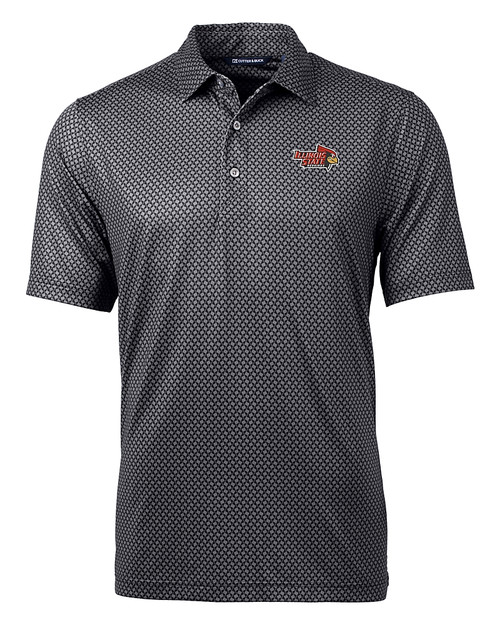 Illinois State Redbirds Cutter & Buck Pike Banner Print Stretch Mens Polo BL_MANN_HG 